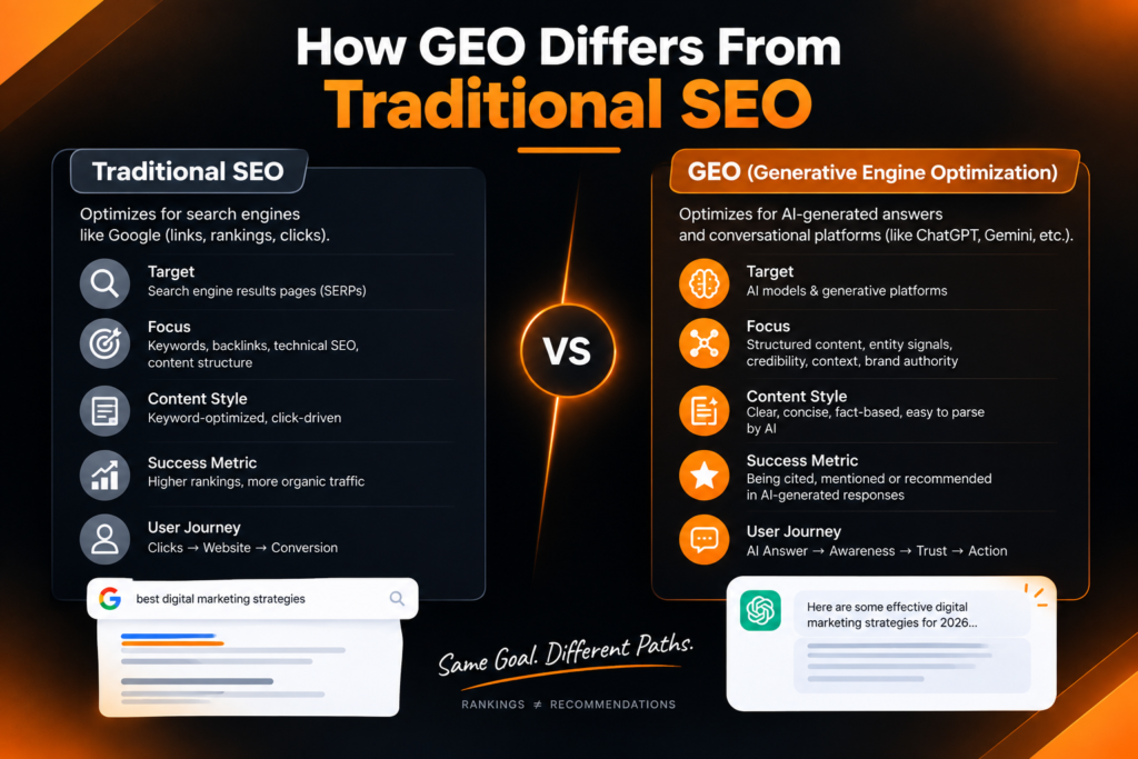 How GEO Differs From Traditional SEO